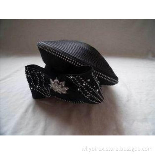 Cute Exquisite Special Occasion Black Lady Church Hats , Bi